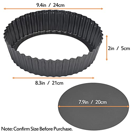 2 Pack 9.4 × 2 Inches Nonstick Tart Pan with removable bottom (2 Count)