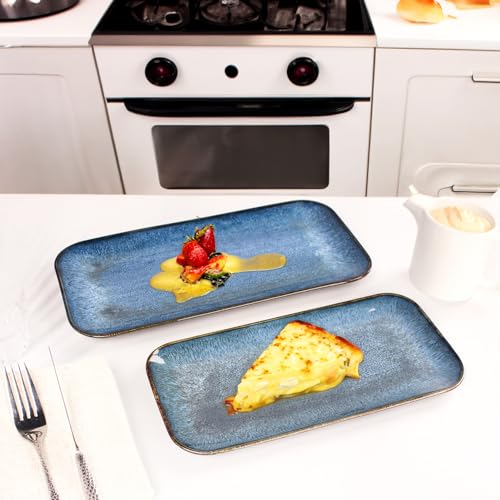 Porcelain Dinner Plates Blue 2 PCS (2 Count)
