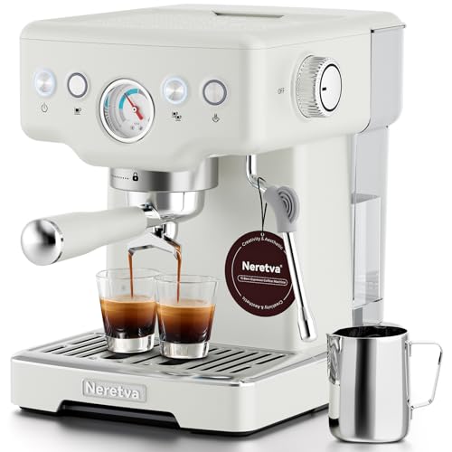 Stainless Steel Espresso Machine with Visible Pressure Guage