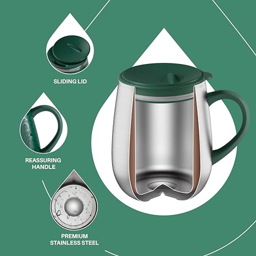 16 oz Insulated Coffee Mug with Lid and Handle
