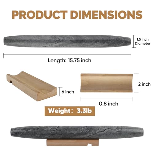 African Natural Marble French Rolling Pin