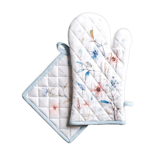 100% Cotton Oven Mitt & Pot Holder Set