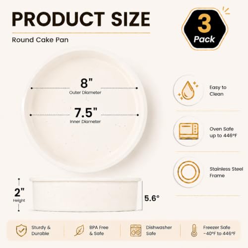 8 Inch Round Cake Pan Set (3 Count)