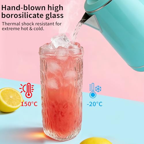16oz Glass Tumbler with Lid and Straw