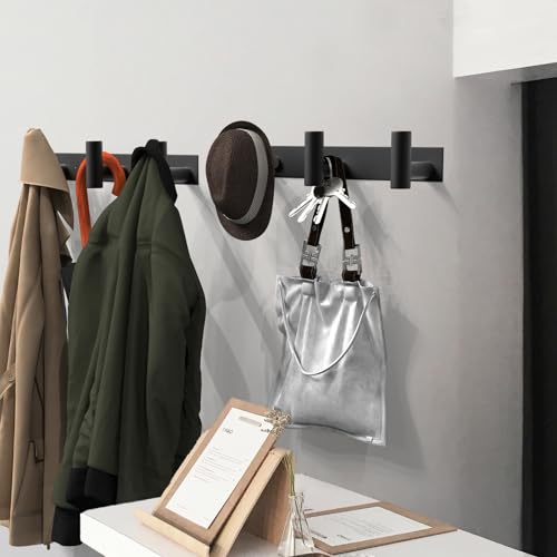 Black Hat and Coat Wall Mount Rack