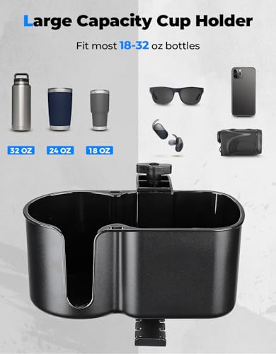 3-in-1 Desk Cup Holder and Headphone Hanger, Fits 18-32 oz Cups