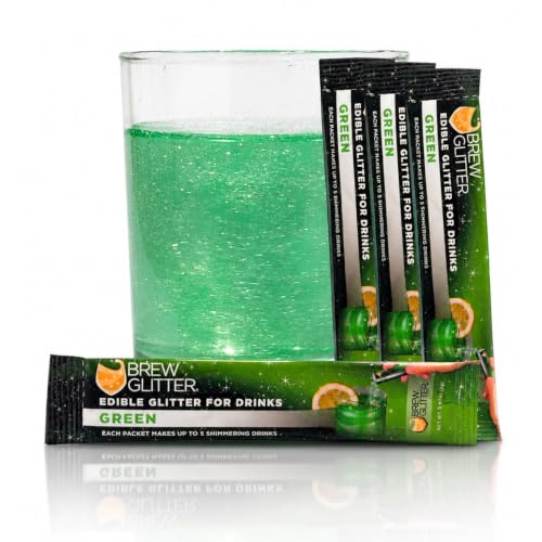 Brew Glitter Green Edible Drink Glitter 4 x 2g Packets for Cocktails (4 Count)