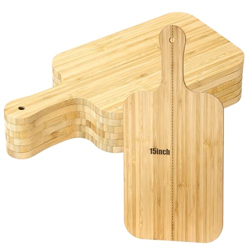 6 Pcs Bamboo Cutting Boards Bulk Thicken for Chopping Serving (6 Count)