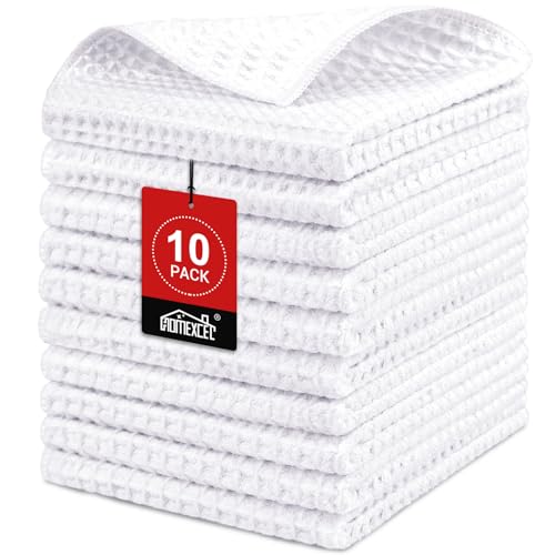 White Waffle Weave Microfiber Towel (10 Count)