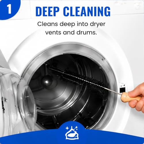 Dryer Lint Brush Vent Cleaner Lint Trap Cleaning Tool Dryer Vent Brush Long Flexible with Wood Handle 27.95Inches Medium Size for Dryer Vent Cleaning DIY Enthusiasts Homeowners