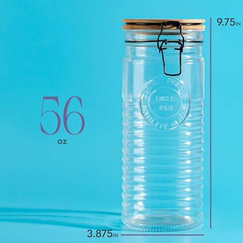 Tall Glass Pasta Storage Containers with Airtight Clasp Lids