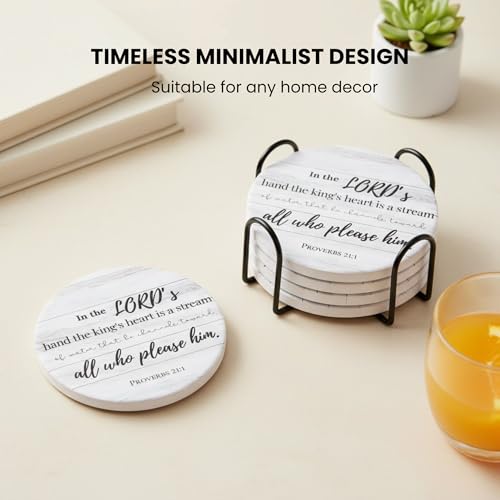 Christian Coasters Set of 6 with Holder
