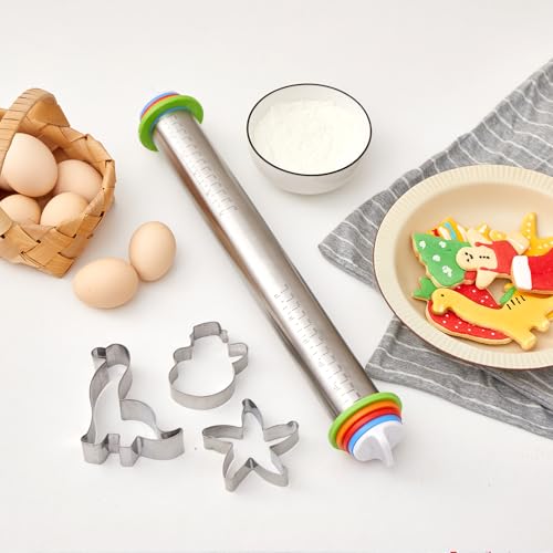 Rolling Pin with Thickness Rings