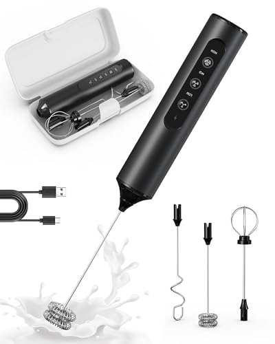 3 Speed Rechargeable Electric Milk Frother Handheld Foam Maker