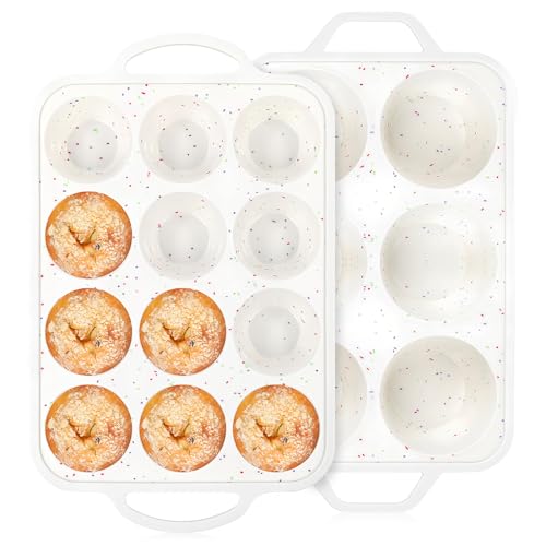 2Pack Silicone Muffin Pan for Baking with Metal Reinforced Frame