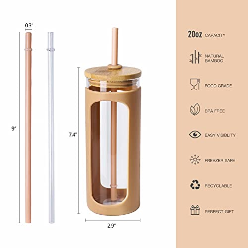 20oz Glass Tumbler with Straw and Lid (2 Count)