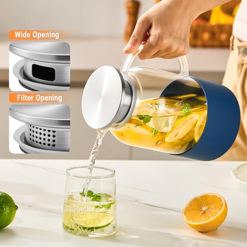 Glass Pitcher with Lid