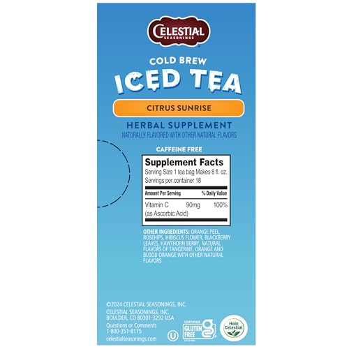 Cold Brew Citrus Sunrise Iced Tea 18 tea bags (18 Count)