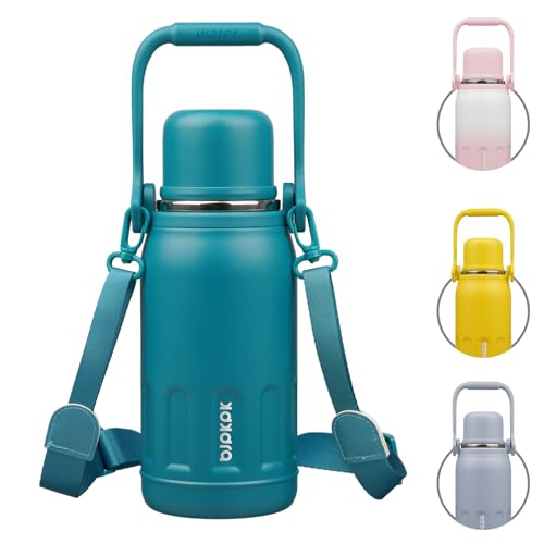 Stainless Steel Insulated Bottle with Handle & Strap