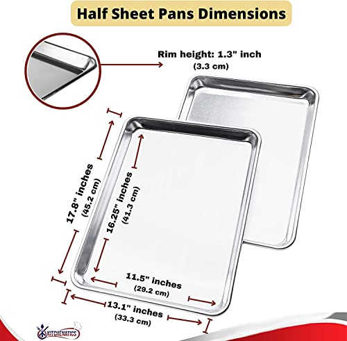 Half Sheet Baking Pan Aluminum Nonstick Oven Safe Set of 2 (2 Count)