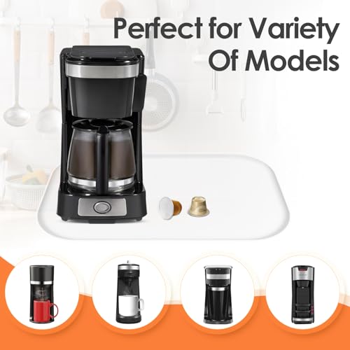 Silicone Coffee Maker Mat with Lip for Countertops 17.4''x10.6''Translucent