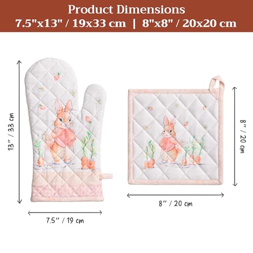 100% Cotton Oven Mitt & Pot Holder Set (2 Count)