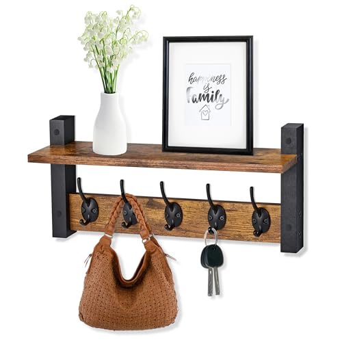Coat Rack Wall Mount with Shelf