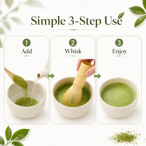 Traditional Matcha Whisk Reusable PP Resin Matcha Whisk Chasen Dishwasher Safe Matcha Stirrer Matcha Green Tea Powder Preparation Prepare Japanese Matcha Tea