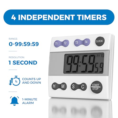 Portable Digital Kitchen Timer 810015 for Cooking and Baking with Loud Alarm