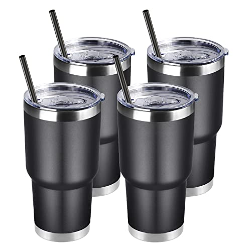 30 oz Tumbler with Lid and Straw (4 Count)