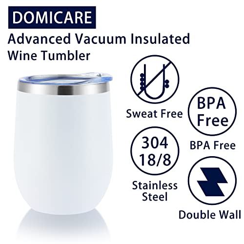 Stainless Steel Wine Tumbler Bulk with Lid (8 Count)
