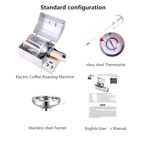 450g direct fired heating nut roaster barista coffee roaster machine home Roasting Machine electric coffee bean roaster grain dryer 110V Stainless steel shell sturdy and durable