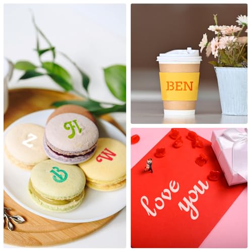 6x6in Alphabet Letter & Number Cookie Stencils for Royal Icing & Sugar Cookie Decoration (16 Count)