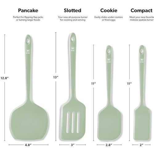 DI ORO Silicone Turner Spatula Set (4 Count)