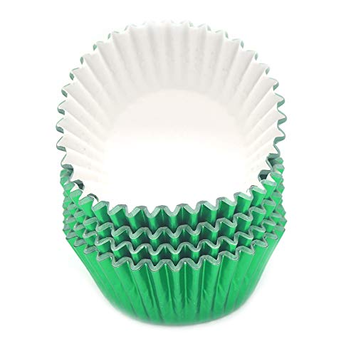 Standard Green Foil Cupcake Liners Muffin Baking Cups for Party and More (100 Count)