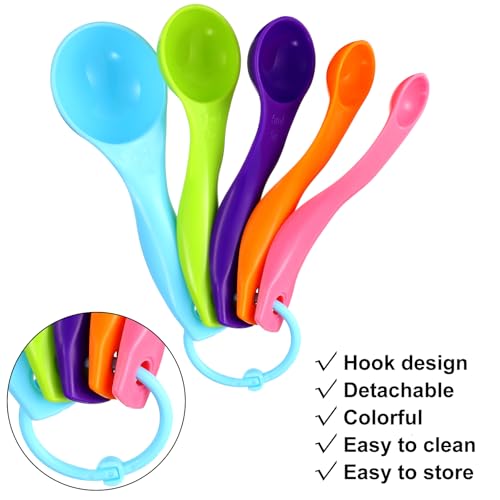 20 Pcs Colorful Plastic Measuring Spoons for Kitchen Baking