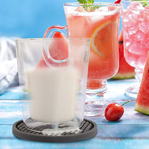 Silicone Coasters [6 Pack] Thickened Drink Coasters with Holder (6 Count)