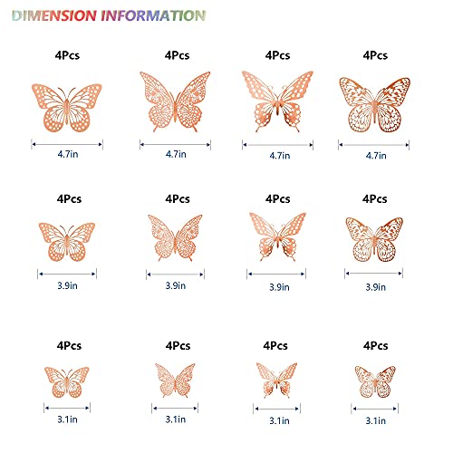 3D Butterfly Wall Decor (48 Count)