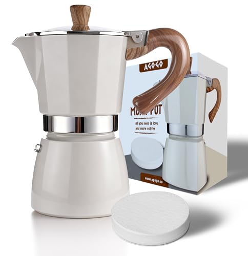 Moka Pot Stovetop Espresso Set & Cuban Coffee Maker 6 (10.2 Ounce)