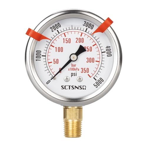 0 to 5000 Psi Hydraulic Pressure Gauge