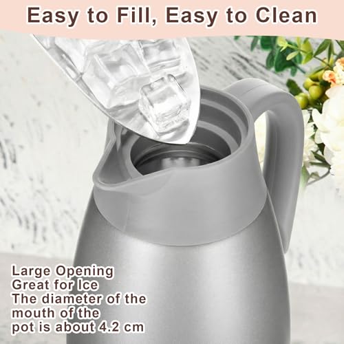 2 Pcs Thermal Coffee Carafe Insulated Stainless Steel Coffee Carafe for Hot Liquid Vacuum Thermal Pot Creamer Pitcher Dispenser with Brushes Keeping Hot Water Milk (2 Count)