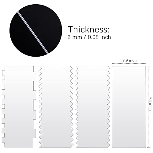 Acrylic Cake Scrapers (4 Count)