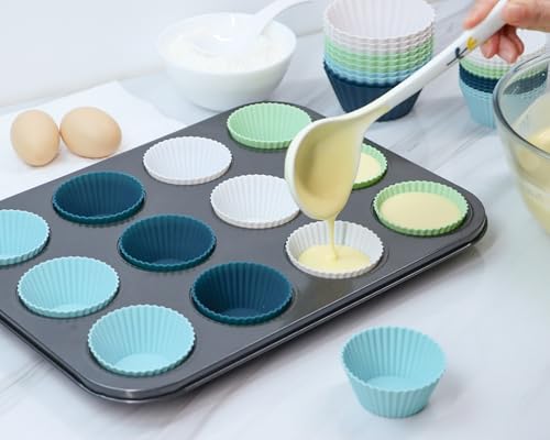 Silicone Baking Muffin Cups 12 Pack (12 Count)