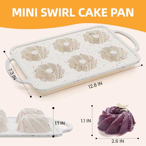 Mini Swirl Cake Pan with Metal Reinforced Frame (2 Count)