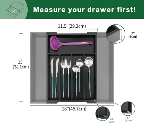 Bamboo Silverware Drawer Organizer
