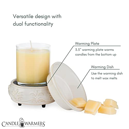 ETC 2-in-1 Candle and Fragrance Warmer for Warming Scented Candles or Wax Melts and Tarts with to Freshen Room, Sandstone