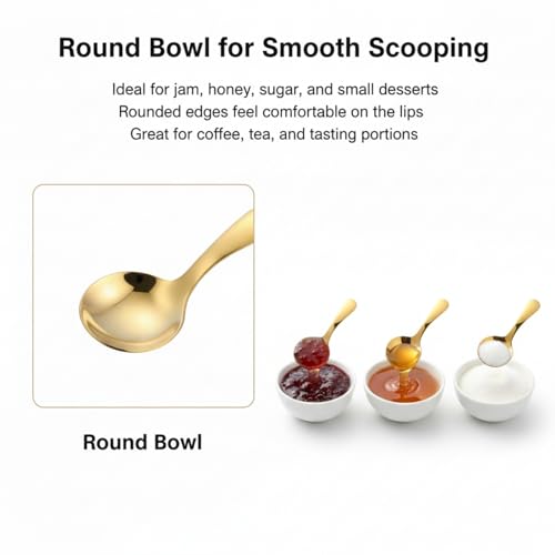 6PCS Mini Gold Spoons