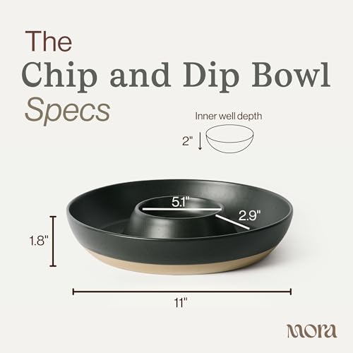 Mora Ceramic Chips and Dip Serving Tray
