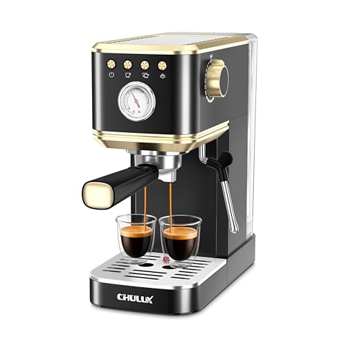 Slim Espresso Machine with Milk Frother for Home Latte
