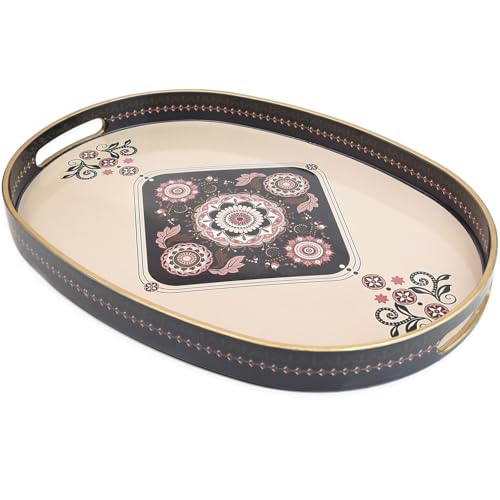 Oval Plastic Serving Tray with Handles